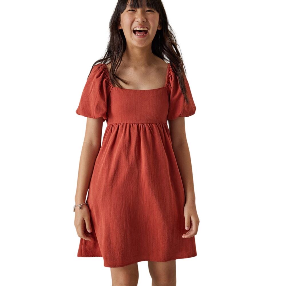 Francesca’s red Puff Shoulder Mini dress Hello Franki Girls Youth 14 Burgundy